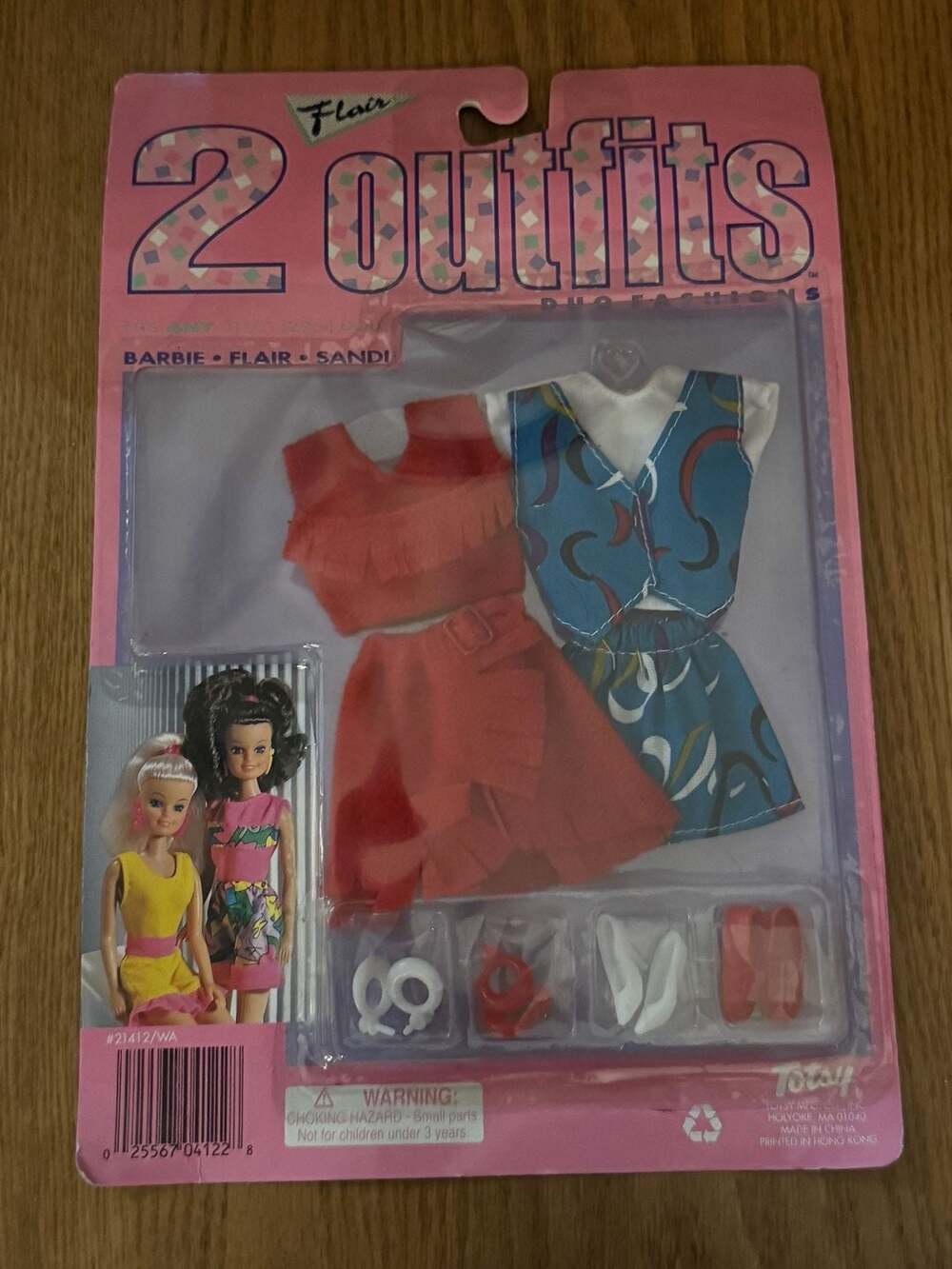 Vintage 1990s Totsy Flair 2 Outfits Duo Fashions for Barbie and Sandi Dolls